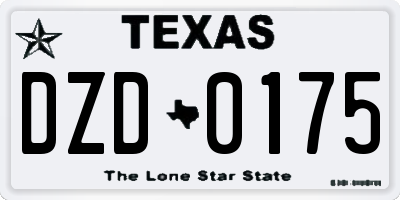 TX license plate DZD0175