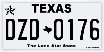 TX license plate DZD0176