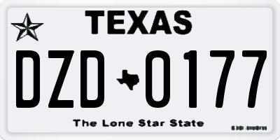TX license plate DZD0177