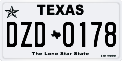 TX license plate DZD0178