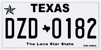 TX license plate DZD0182