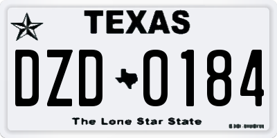 TX license plate DZD0184