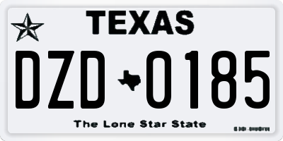 TX license plate DZD0185