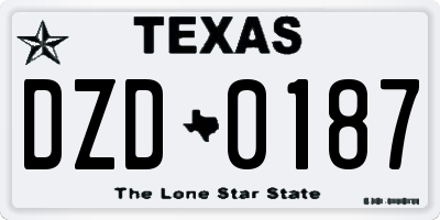 TX license plate DZD0187