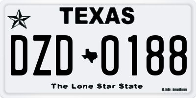 TX license plate DZD0188