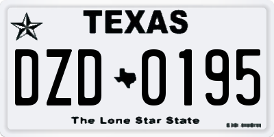 TX license plate DZD0195