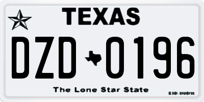 TX license plate DZD0196