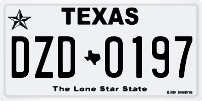 TX license plate DZD0197