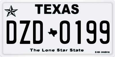 TX license plate DZD0199