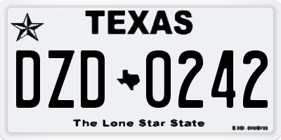 TX license plate DZD0242