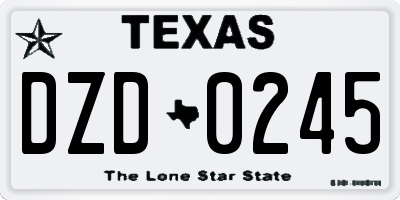 TX license plate DZD0245