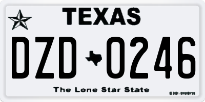 TX license plate DZD0246