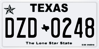 TX license plate DZD0248