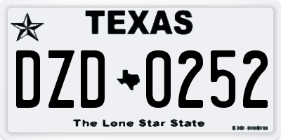 TX license plate DZD0252