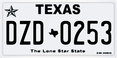 TX license plate DZD0253