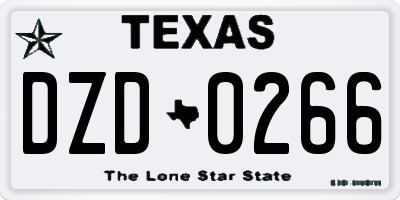 TX license plate DZD0266