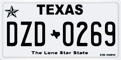 TX license plate DZD0269
