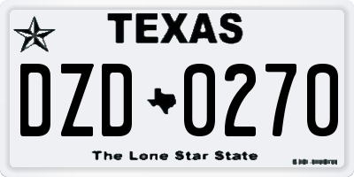TX license plate DZD0270