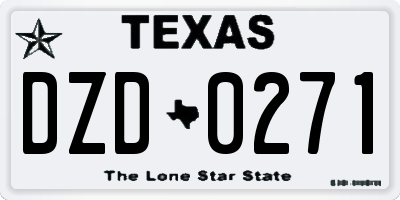 TX license plate DZD0271
