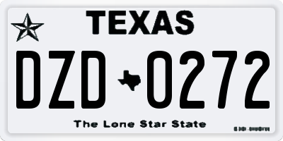 TX license plate DZD0272