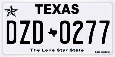 TX license plate DZD0277