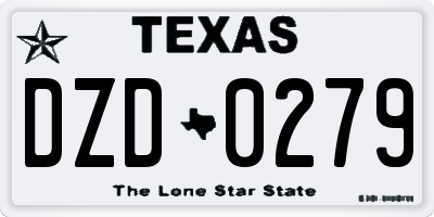 TX license plate DZD0279