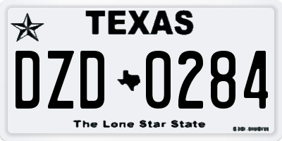TX license plate DZD0284