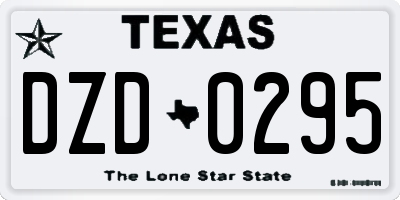 TX license plate DZD0295