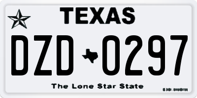 TX license plate DZD0297