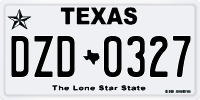 TX license plate DZD0327