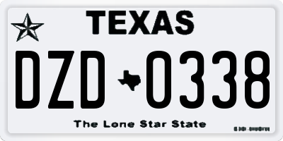 TX license plate DZD0338