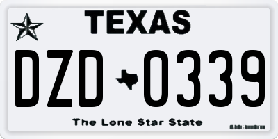 TX license plate DZD0339