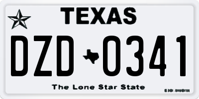 TX license plate DZD0341