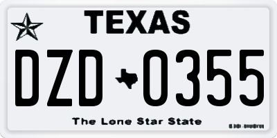 TX license plate DZD0355