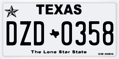 TX license plate DZD0358