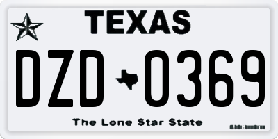TX license plate DZD0369
