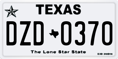 TX license plate DZD0370