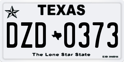 TX license plate DZD0373