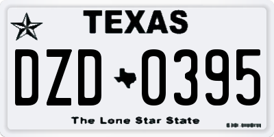 TX license plate DZD0395