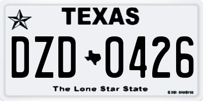 TX license plate DZD0426