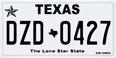 TX license plate DZD0427