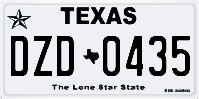 TX license plate DZD0435