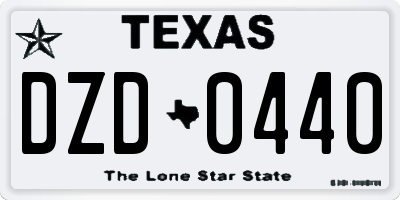 TX license plate DZD0440