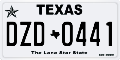 TX license plate DZD0441