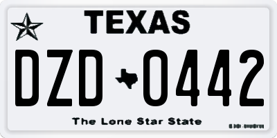 TX license plate DZD0442