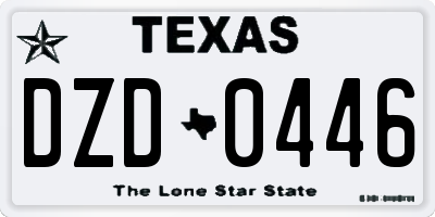 TX license plate DZD0446