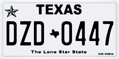 TX license plate DZD0447