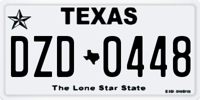 TX license plate DZD0448
