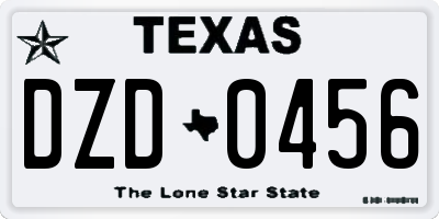 TX license plate DZD0456