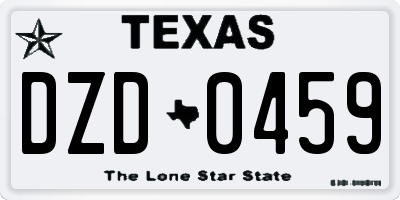 TX license plate DZD0459